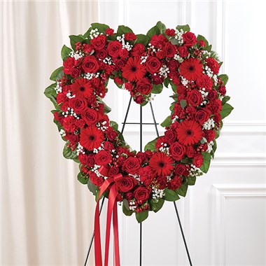 Always Remember&trade; Floral Heart Tribute- Red